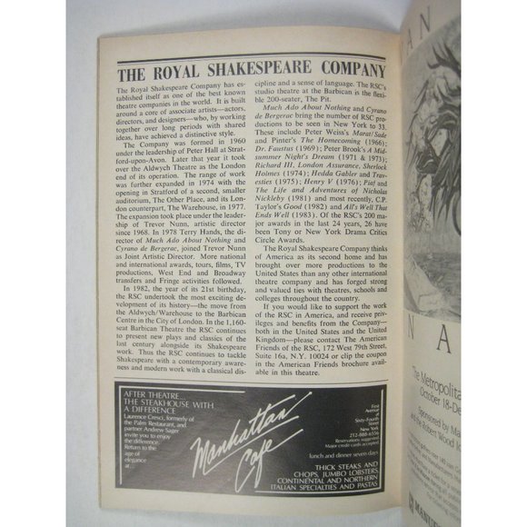 Royal Shakespeare Playbill Opening 1984 Cyrano Much Ado Nothing Cast Signed - Picture 3 of 11